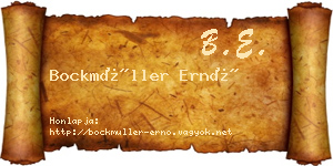 Bockmüller Ernő névjegykártya